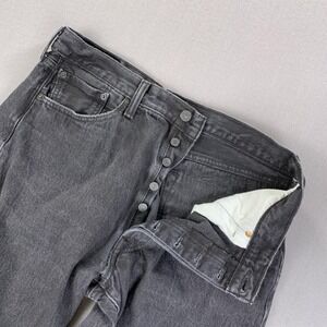 Levis 501 Jeans Men 36x32 (Fit 34x30) Black Button Fly Straight Leg Cotton Denim